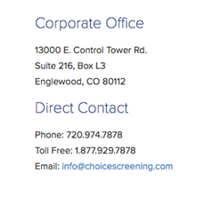 contact information