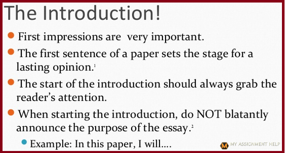 how do you write an introduction of an assignment