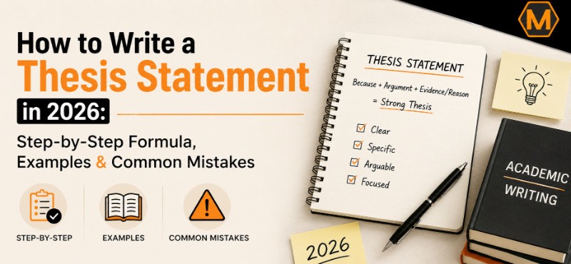 How to Write a Thesis Statement in 2026: Step-by-Step Formula, Examples & Common Mistakes