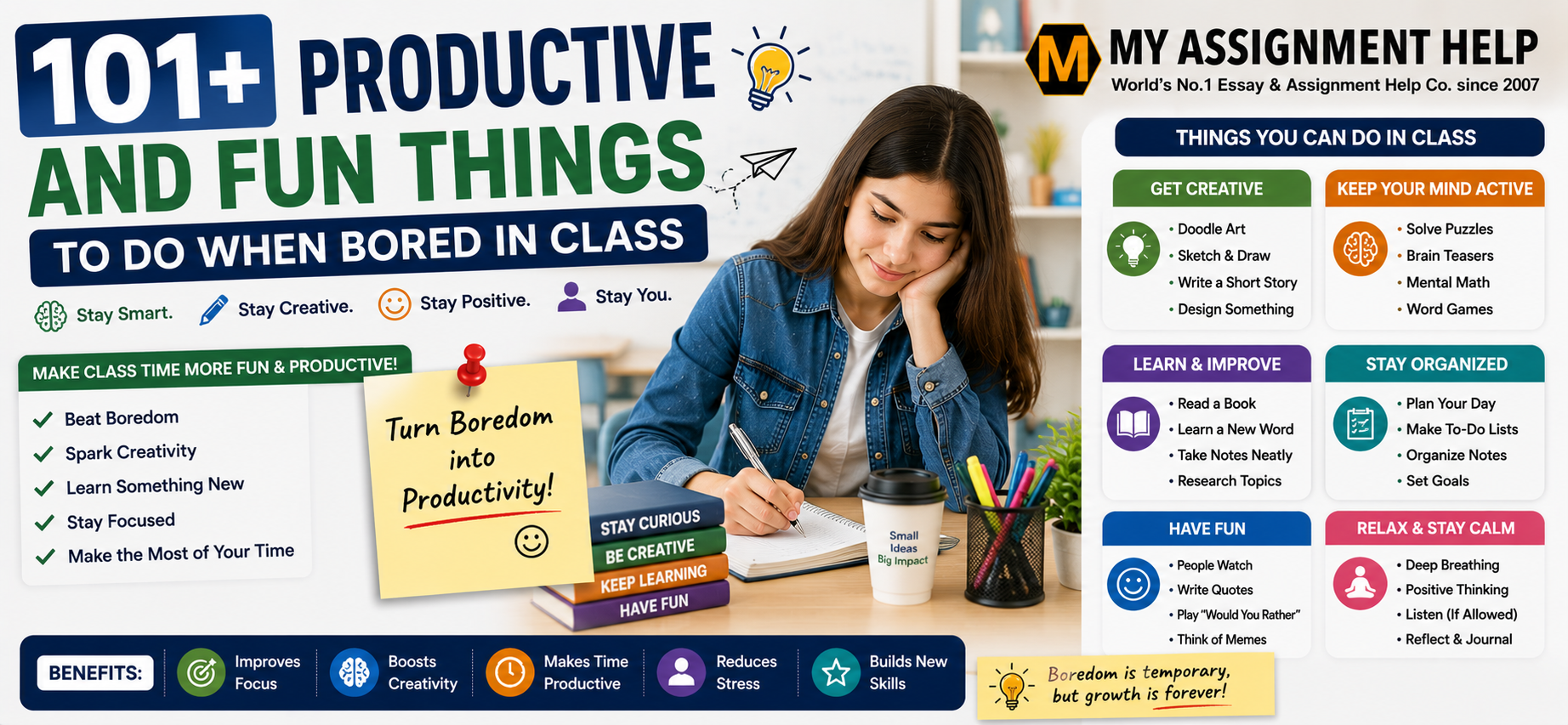 101+ Productive and Fun Things to Do When Bored in Class 