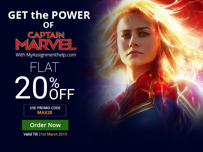 GET the POWER of Captain Marvel with Myassignmenthelp.com.