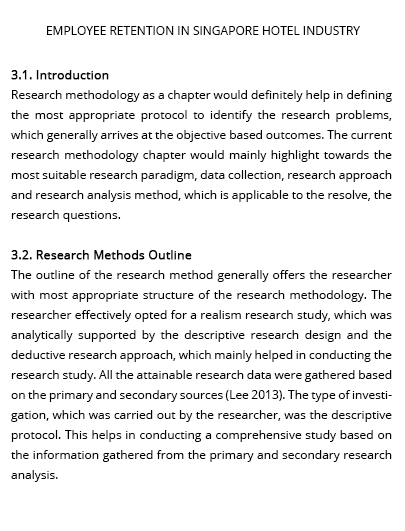 Example of methodology in dissertation