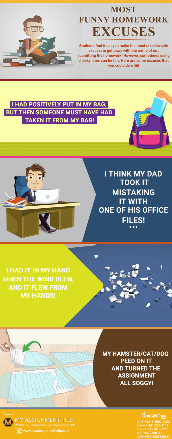 funny excuses for missing homework