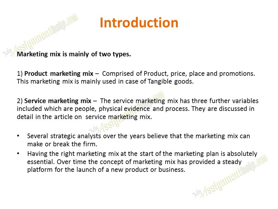 Marketing Plan - Marketing Analysis - 4 P's of Marketing 