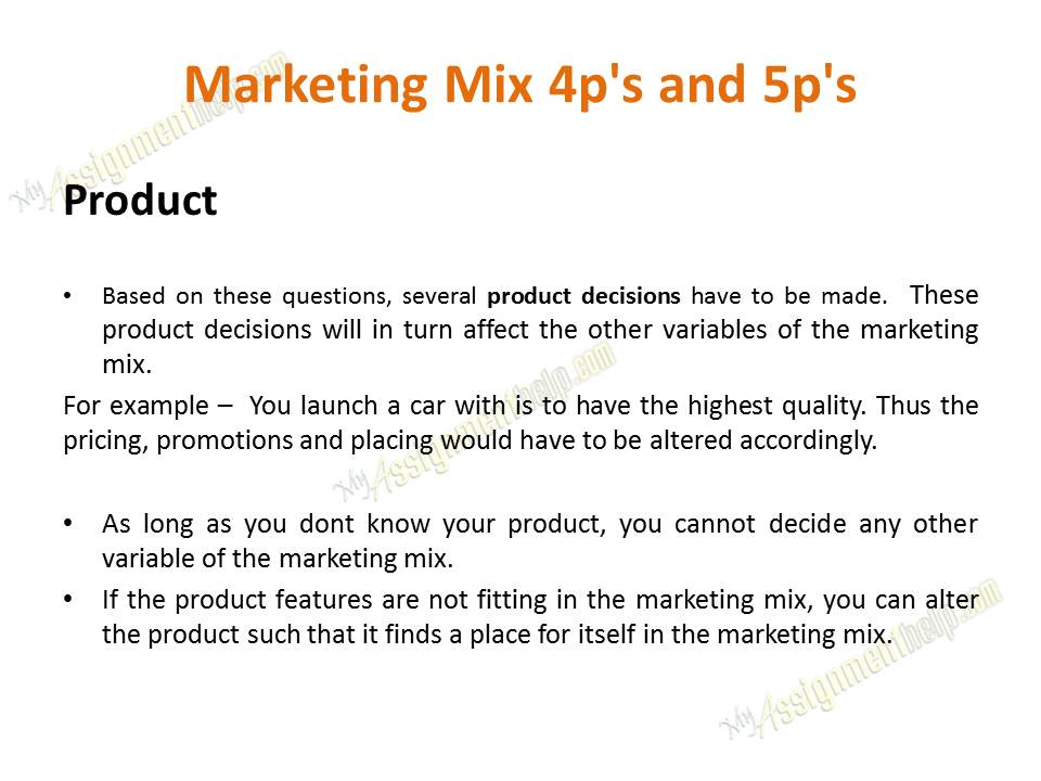 marketing mix assignment pdf